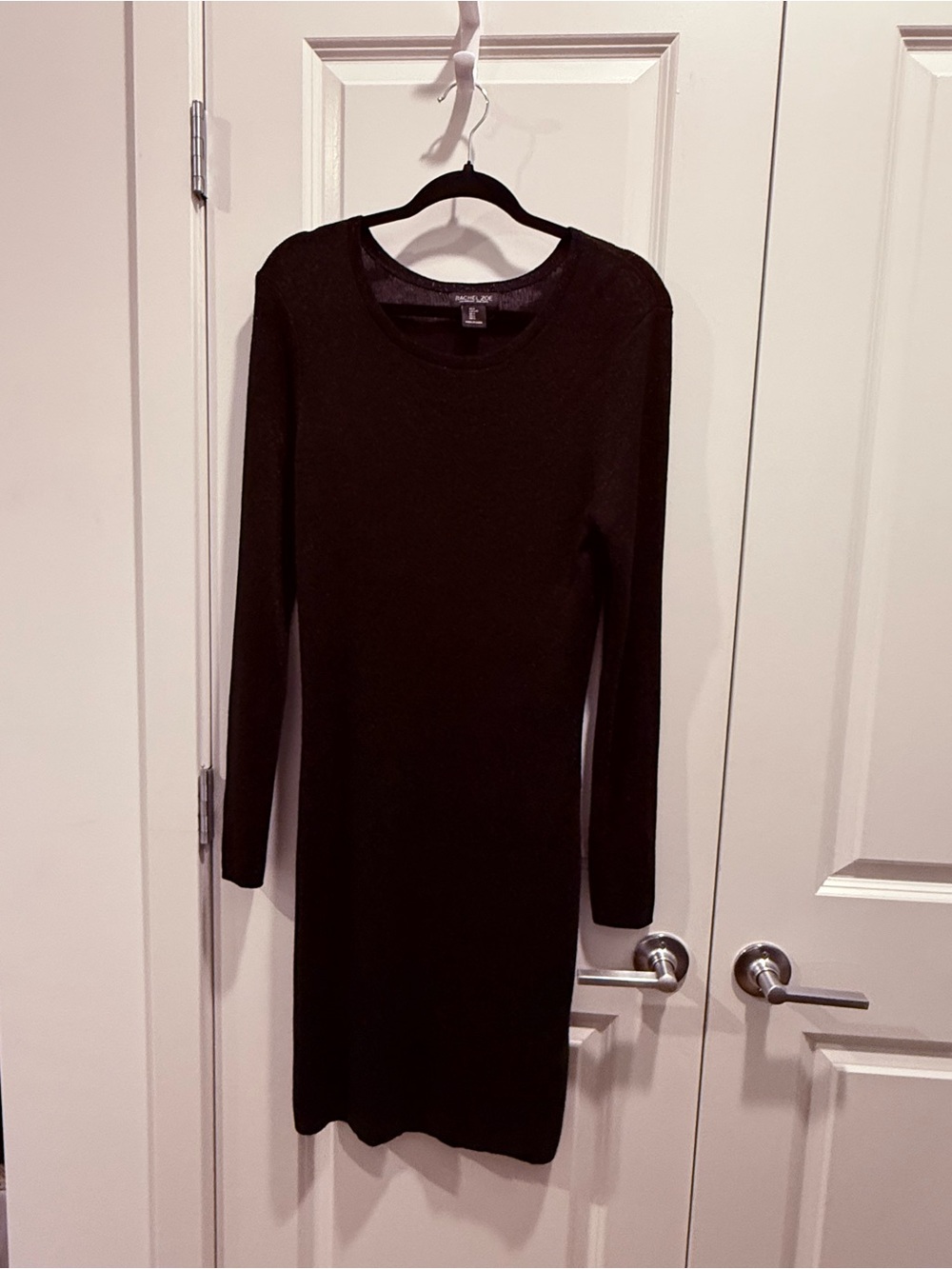 Rachel Zoe Black Long-Sleeve Ribbed Bodycon Dress